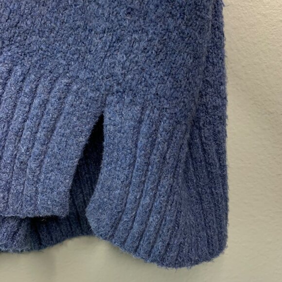 VINCE Oversize V-Neck Sweater Womens XXS Stormy Blue Textured Soft Knit Pullover - Picture 4 of 10